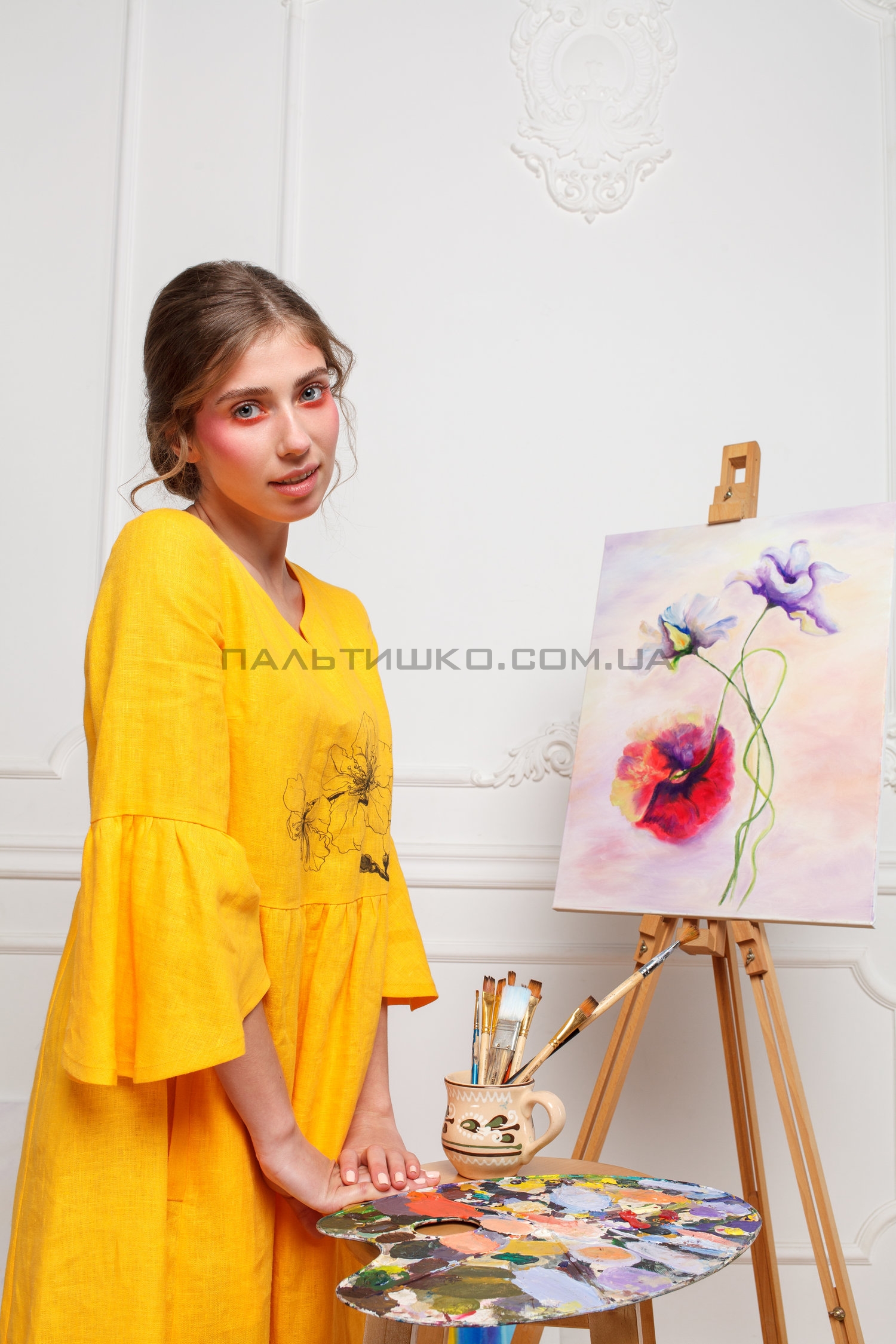  Платье желтое