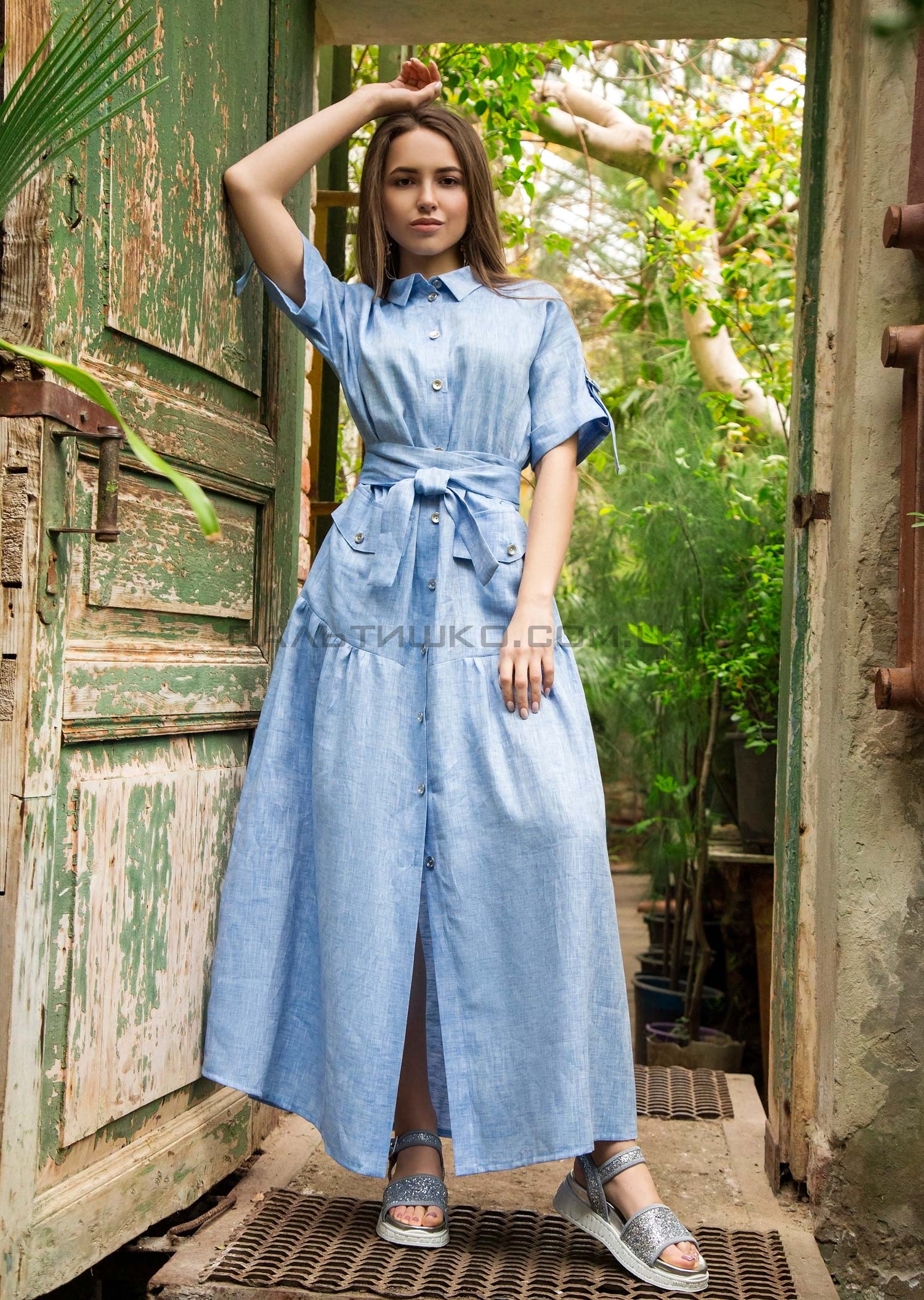  Сукня-халат блакитна