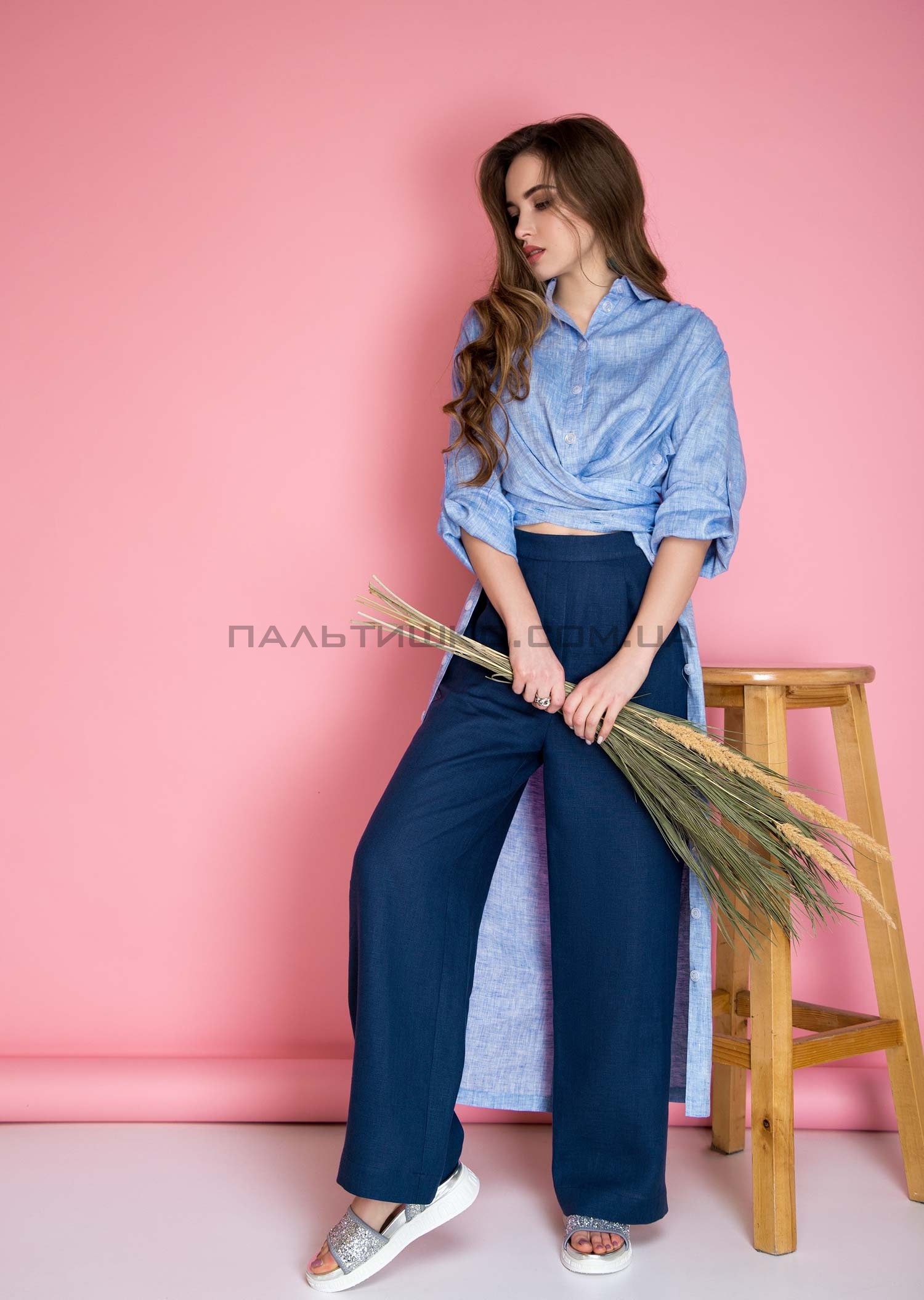  Платье-халат прямого кроя