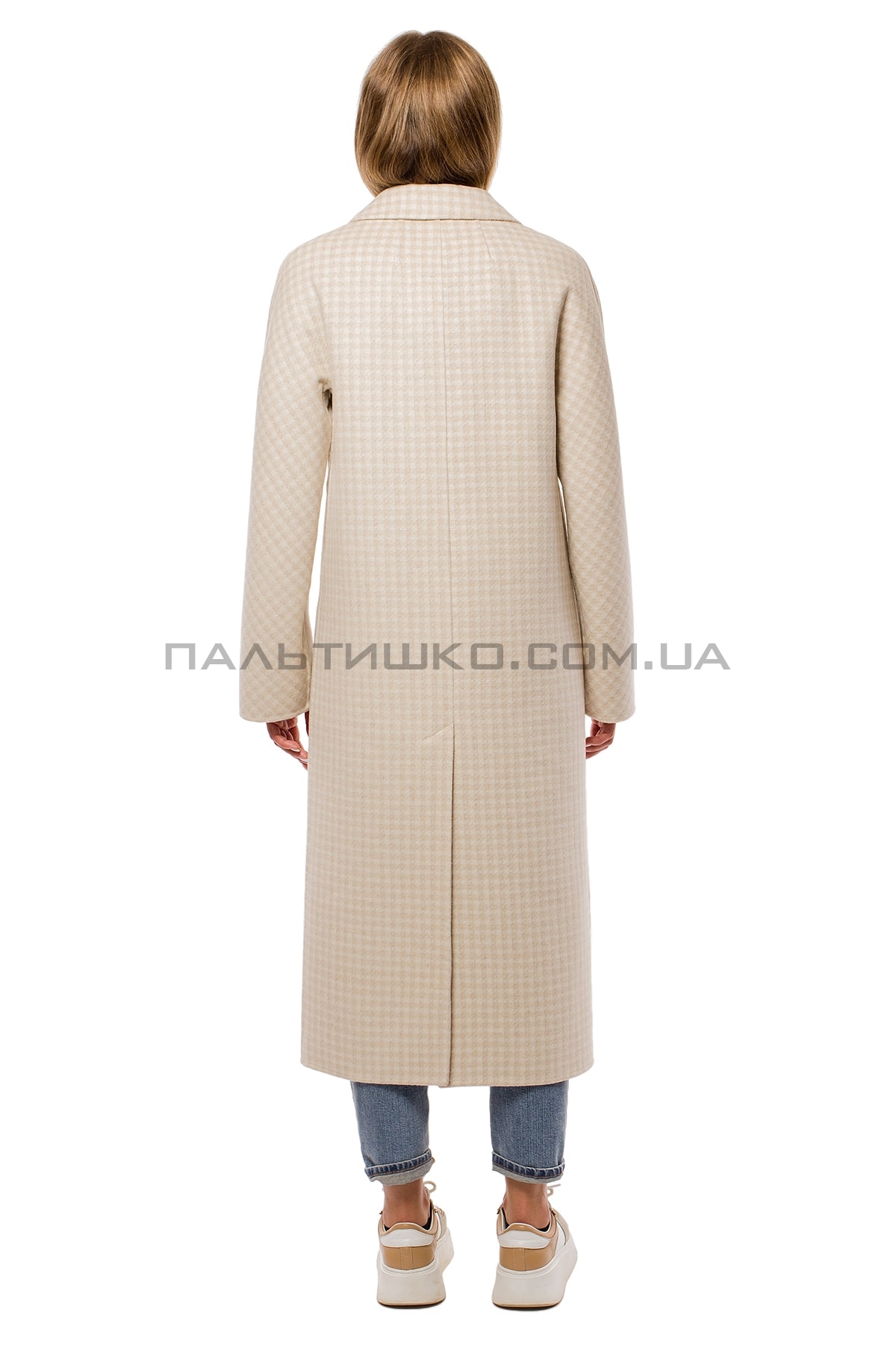  Пальто жіноче з поясом бежеве