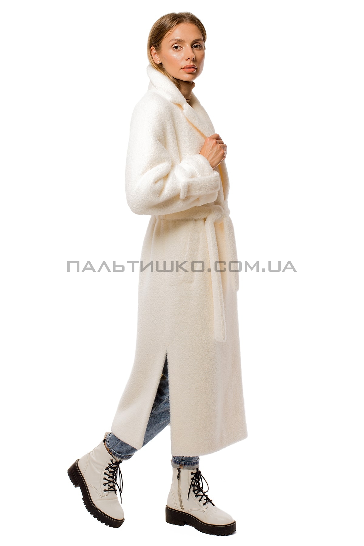  Жіноче пальто кремове