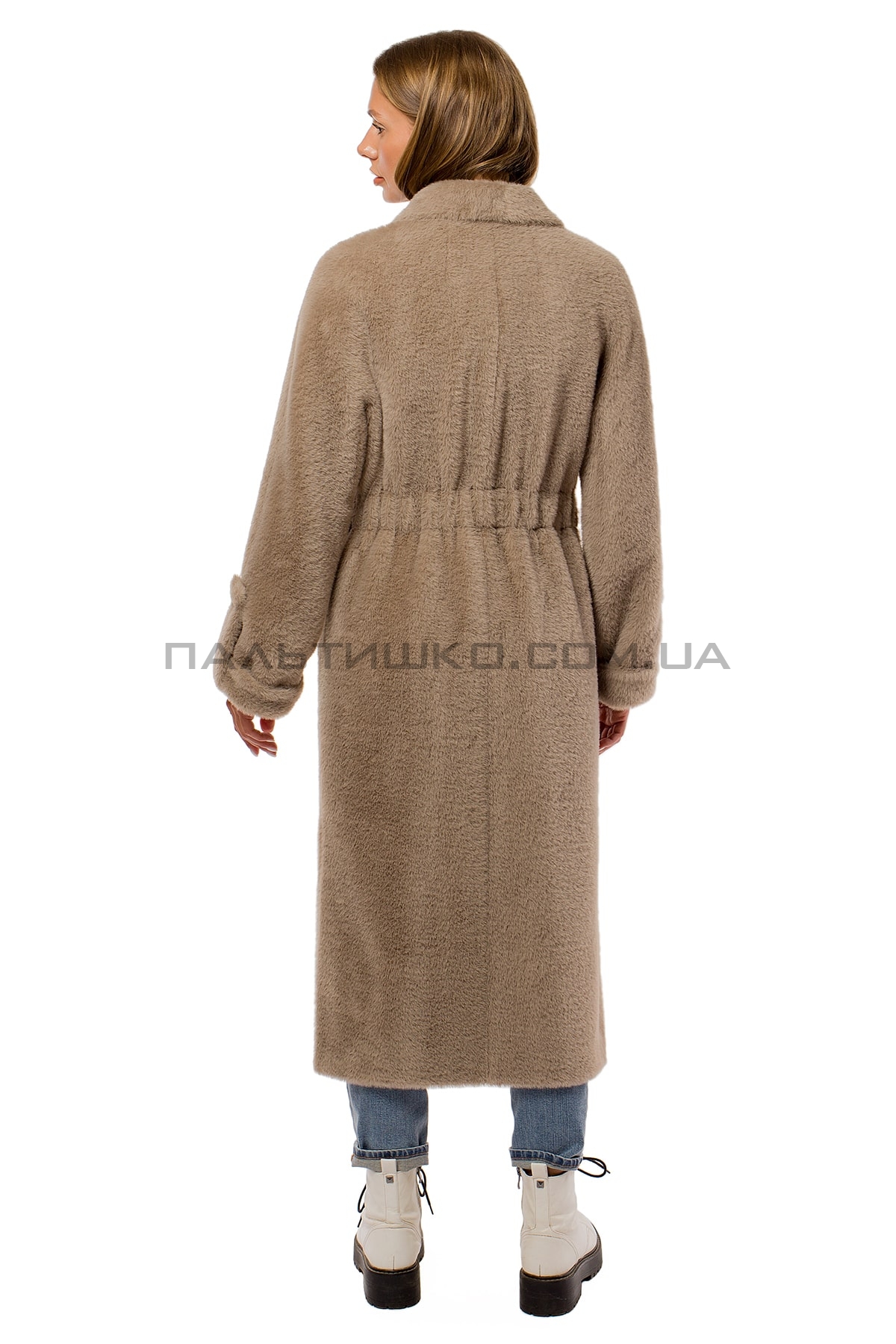  Жіноче пальто-шуба мокко