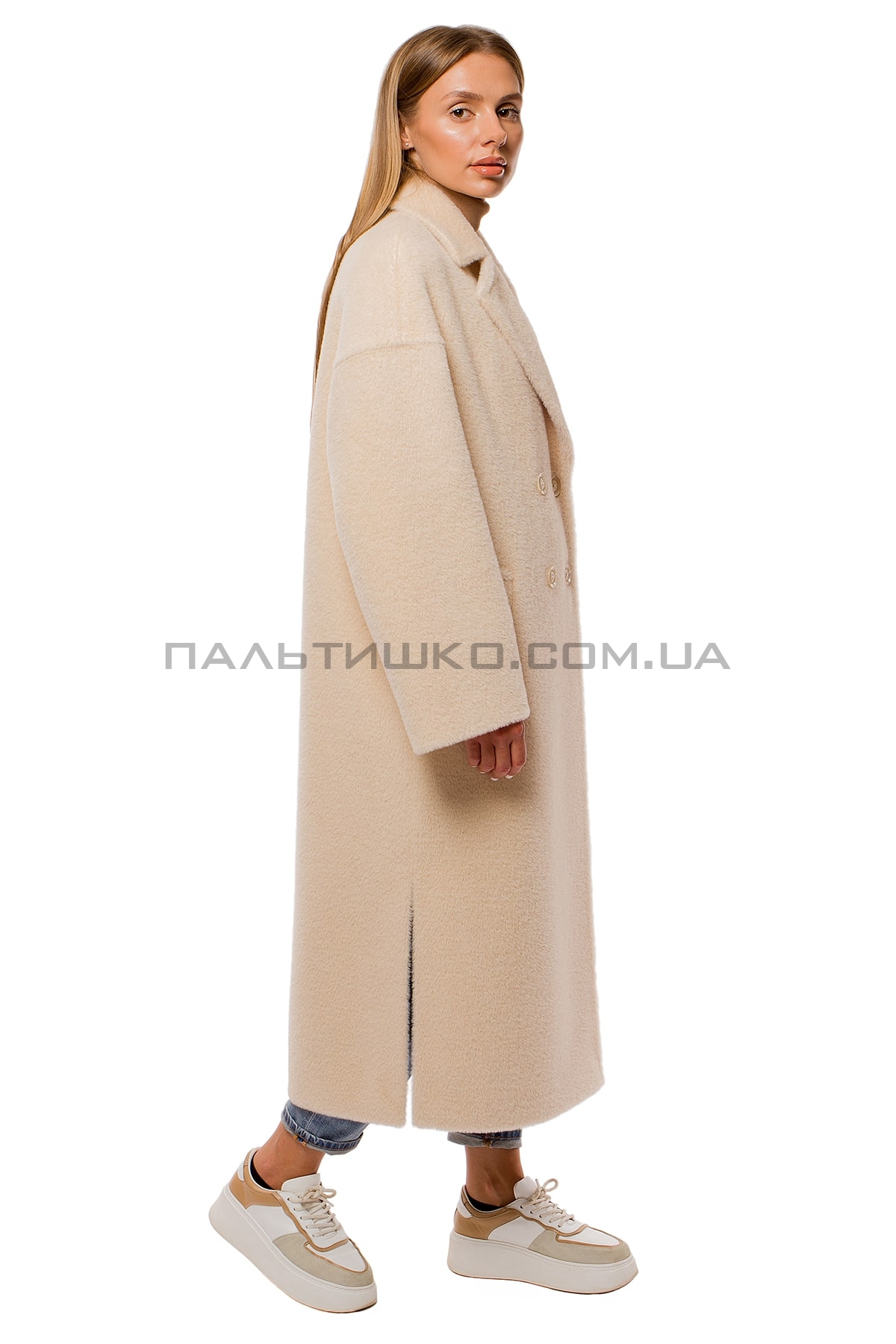  Пальто жіноче шуба кремове