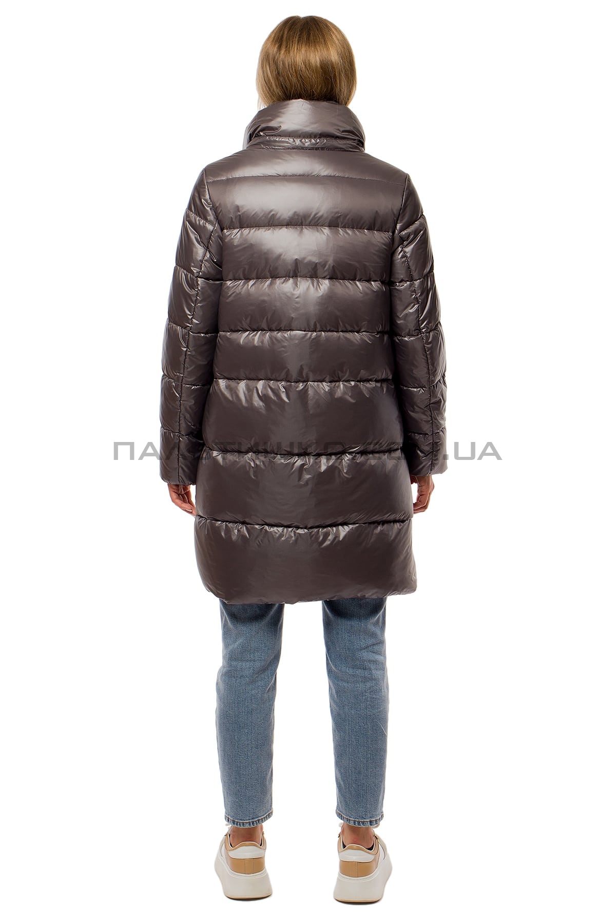  Жіночий сірий пуховик з утеплювачем Tinsul-M