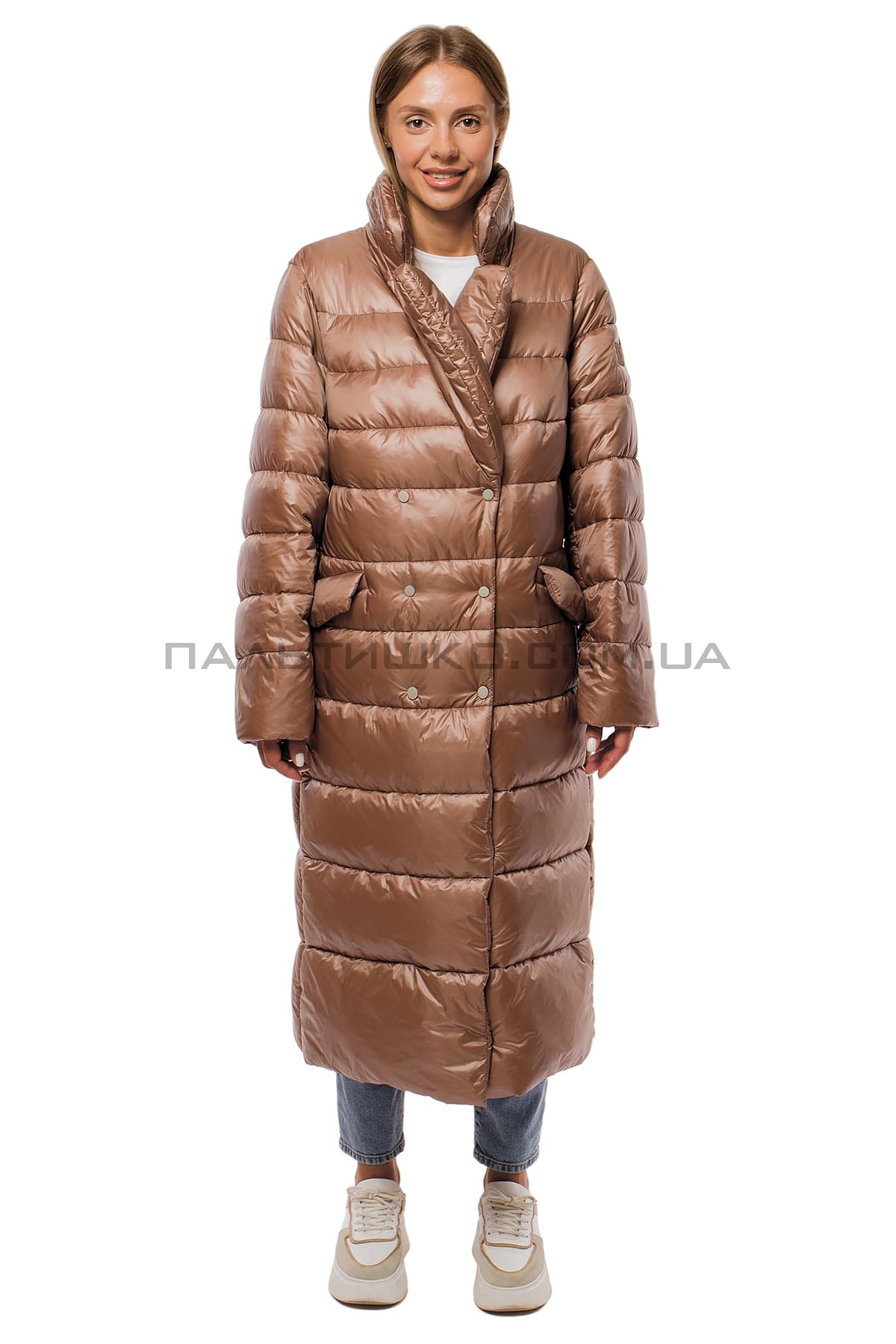  Пуховик жіночий коричневий утеплювач Tinsul-M