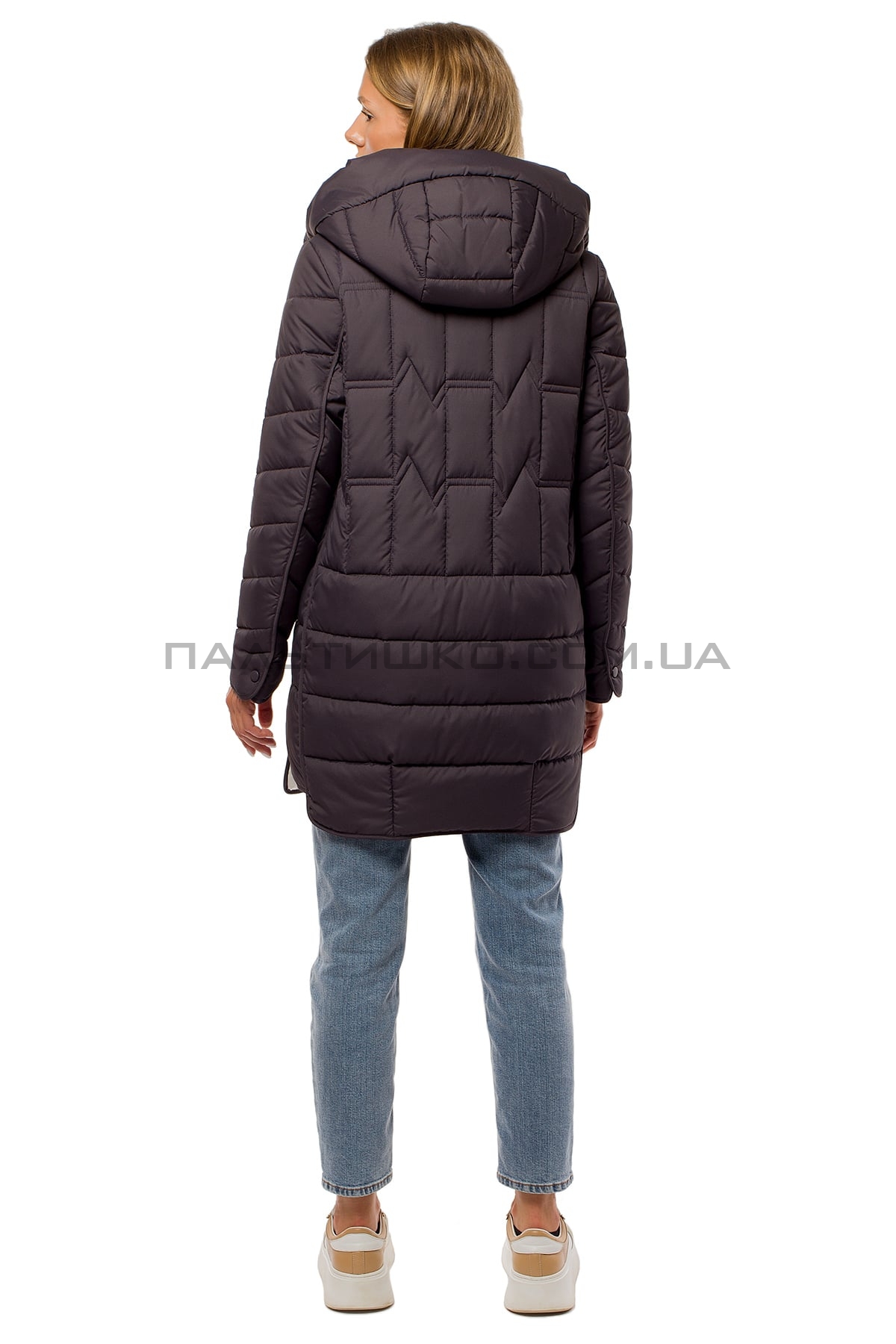  Куртка жіноча з капюшоном сіра