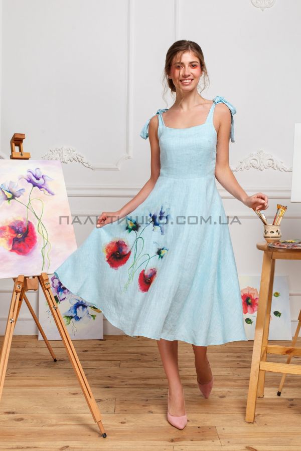 Stella Polare Сукня блакитна з маками
